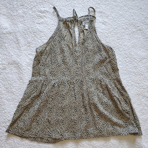*5 for $25*NWT Japna Women's Med Cheetah Print Spaghetti Strap Halter Peplum Top - Picture 3 of 15